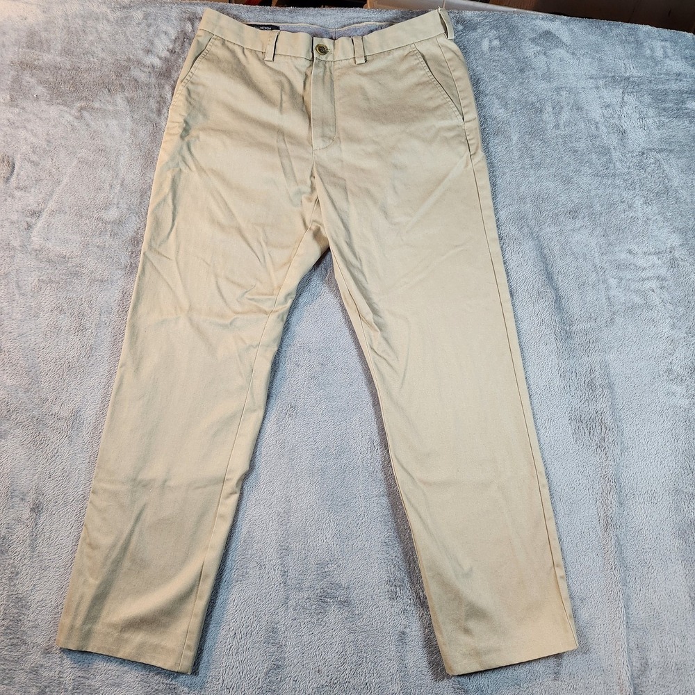 Nordstrom Mens Shop Pants 32x32 Beige Straight Chino Khaki